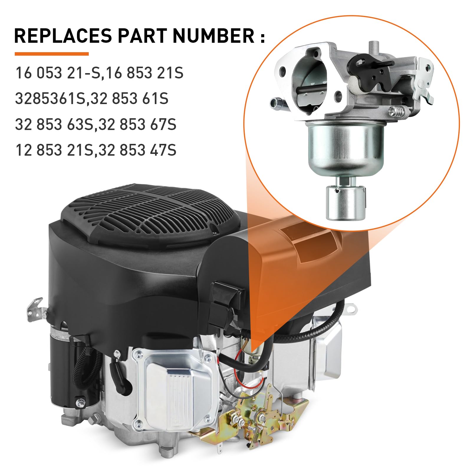 Carburetor Carb Replacement For Kohler Kt725 Kt735 Kt730 Kt740 Kt745 7000 Series Engine 22Hp 23Hp 24Hp 25Hp 26Hp 1685321-S 32 853 61S 3285361S 12 853 21S 32 853 47S
